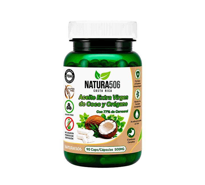 Aceite Extra Virgen de Coco y Orégano 90 Capsulas – Natura506