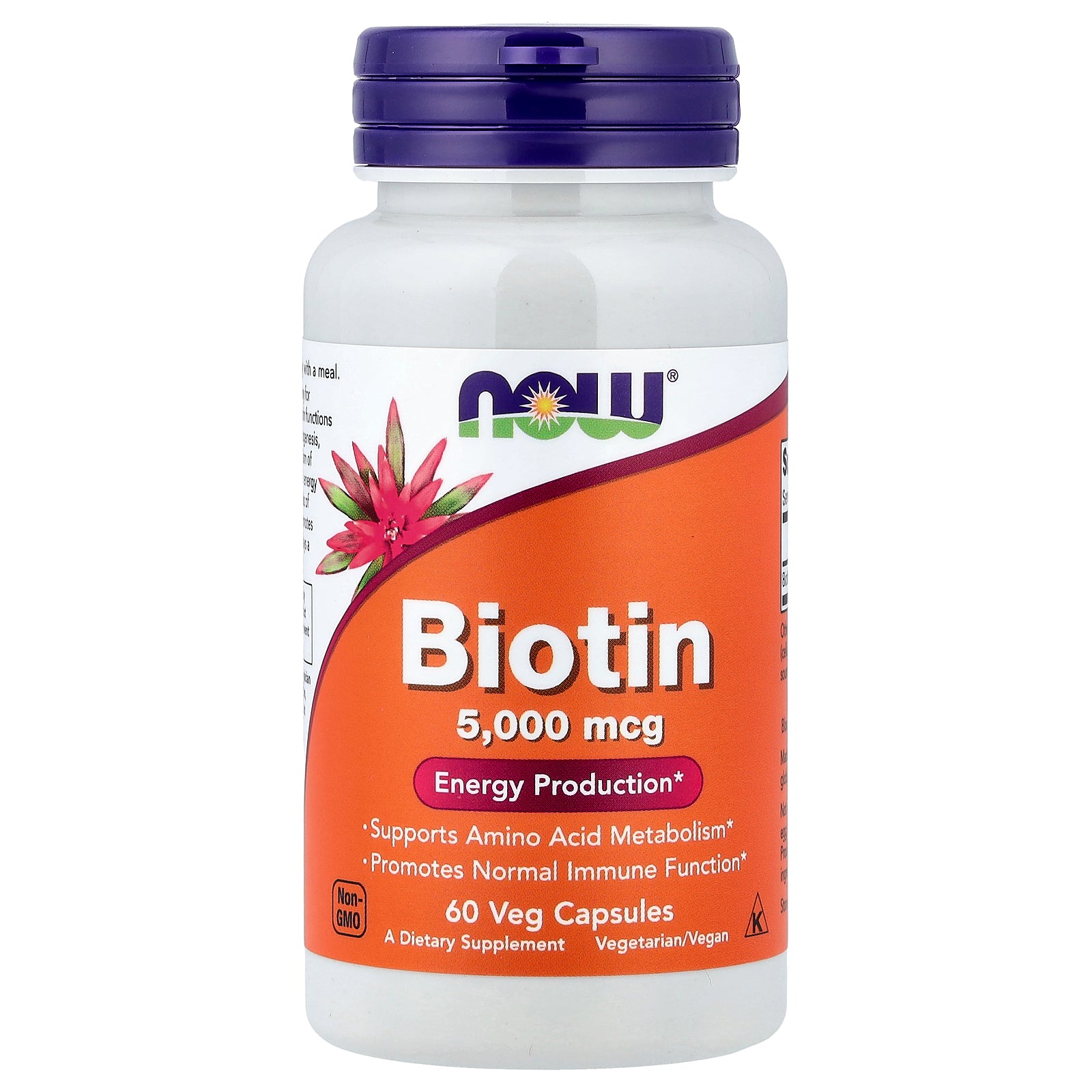 Biotina 5,000mcg 60 Capsulas - NOW Foods
