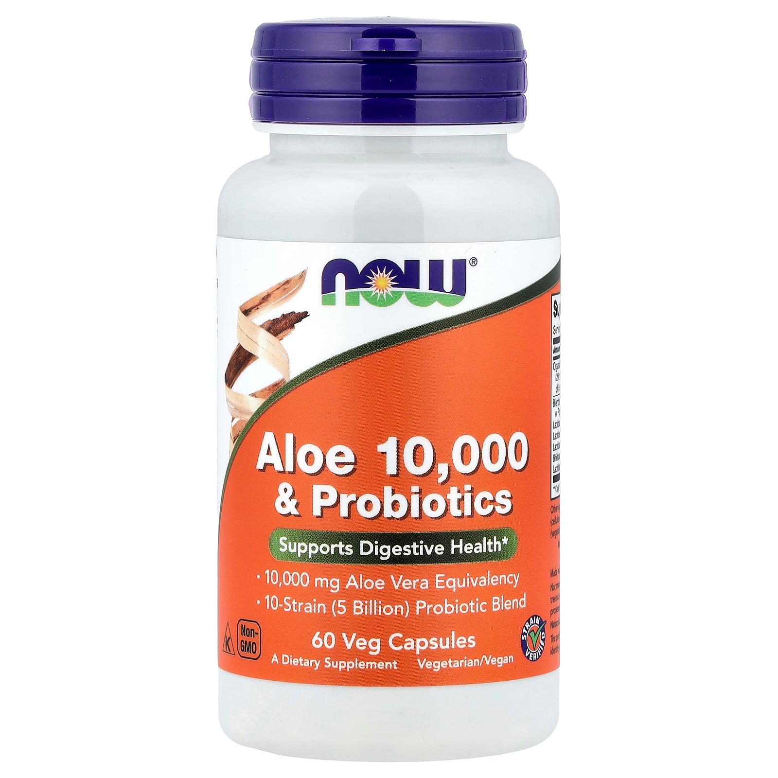 Aloe 10,000 & Probióticos 60 Capsulas - NOW