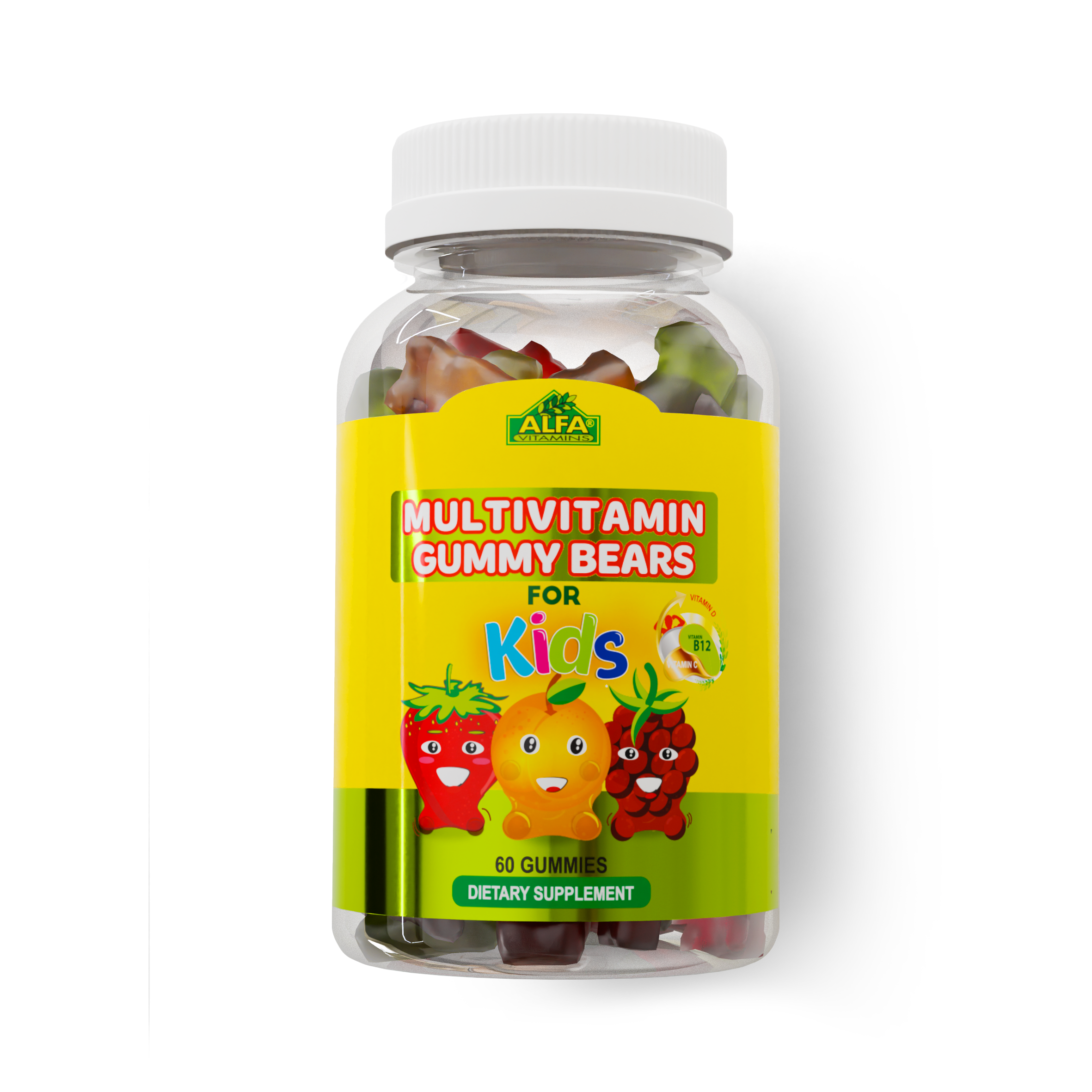 Multivitamin Gummy Bears For Kids 60 Gummies - ALFA VITAMINS