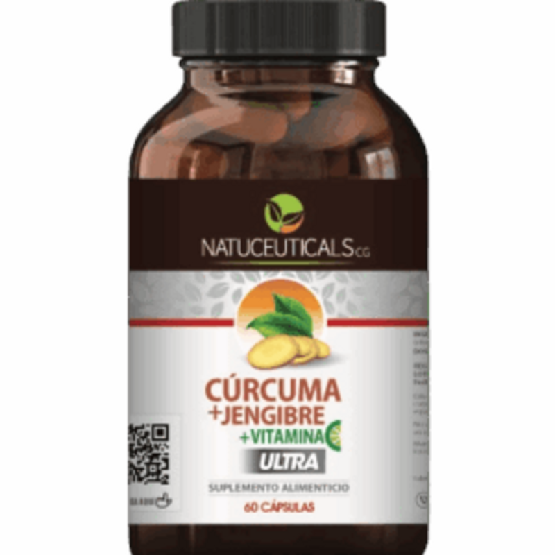 Cúrcuma +Jengibre + Vitamina C 60 cápsulas. Natuceuticals