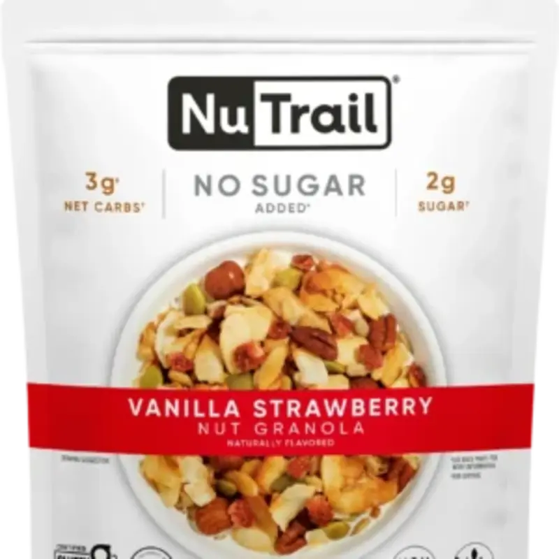 Granola NuTrail - Vanilla Strawberry - Granola de nueces sin azúcar añadida