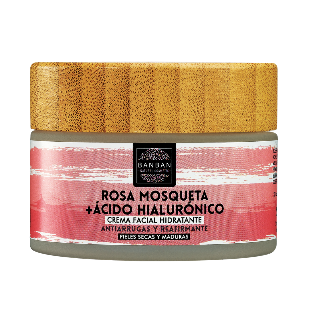 Crema facial Rosa Mosqueta y Ácido Hialurónico. Banban