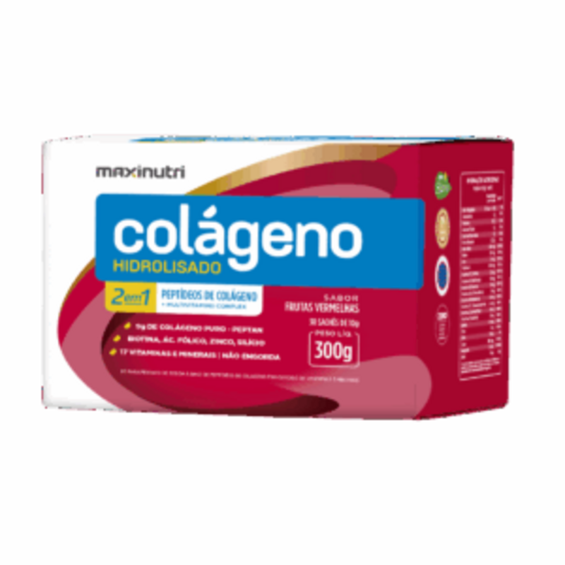 Colágeno Hidrolizado polvo sabor frutos rojos Maxinutri