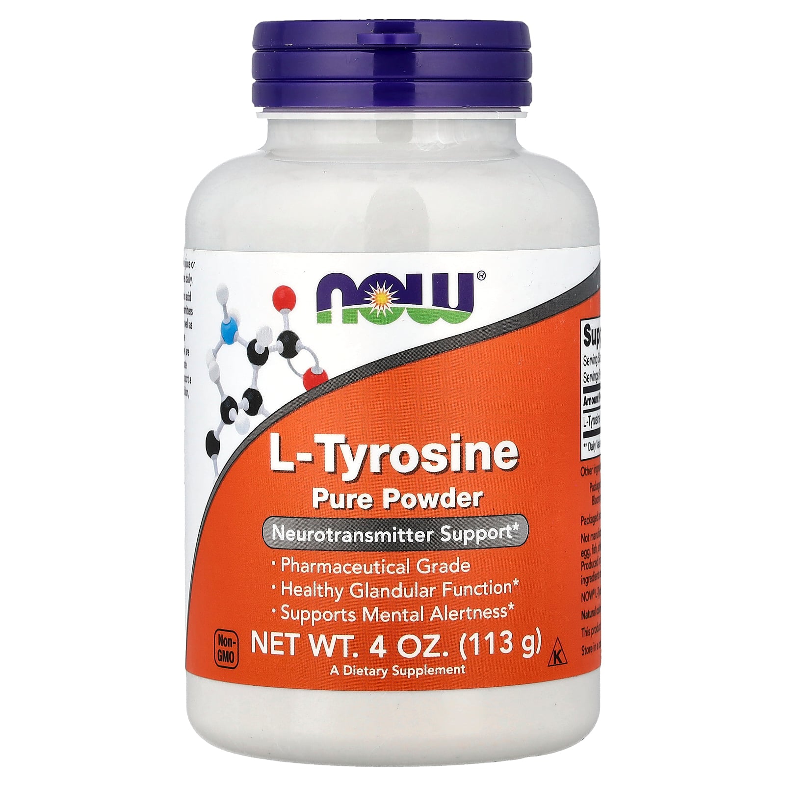 L-Tyrosine Pure Powder 113 g - NOW Foods