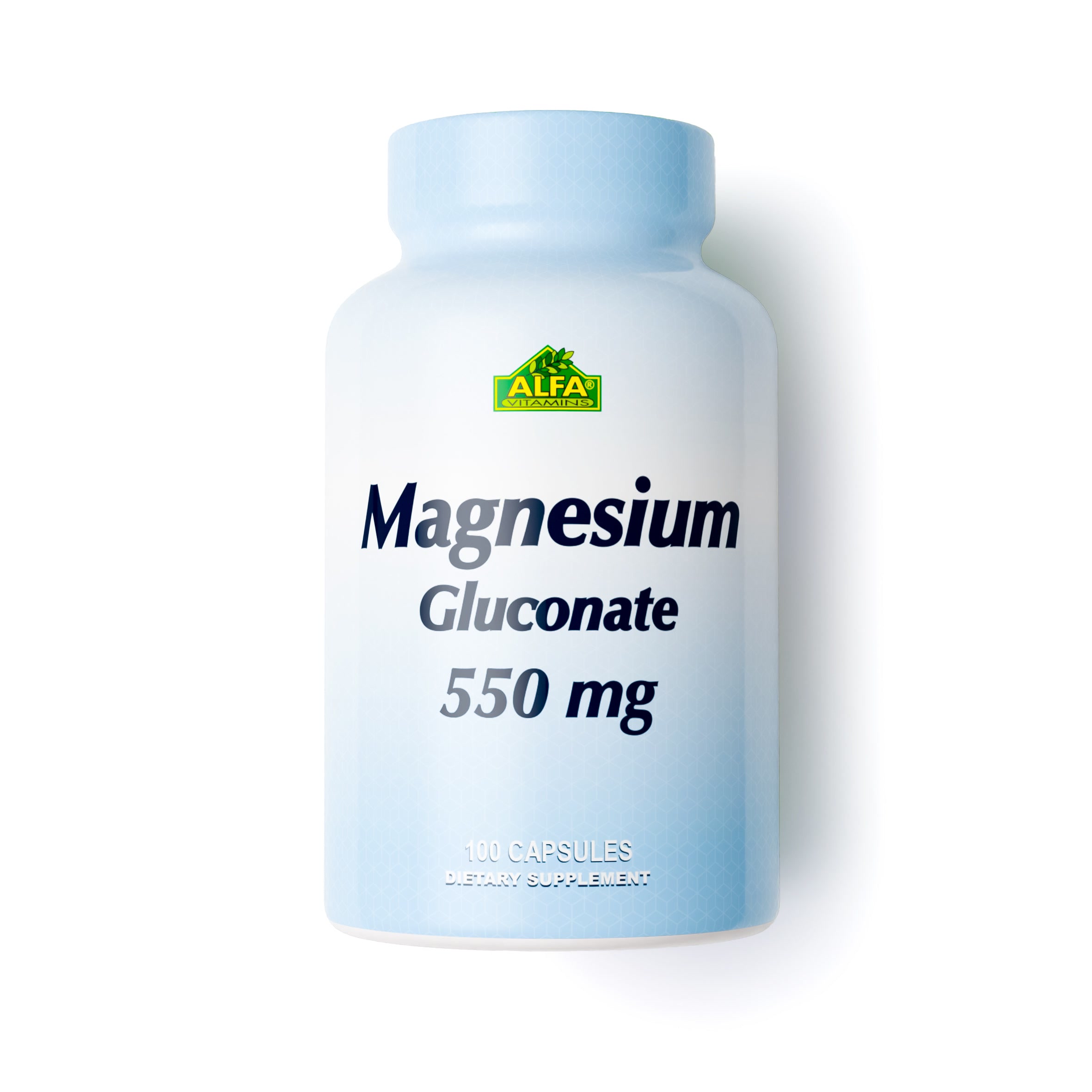 Magnesium Gluconate 550mg 100 Capsulas ALFA VITAMINS