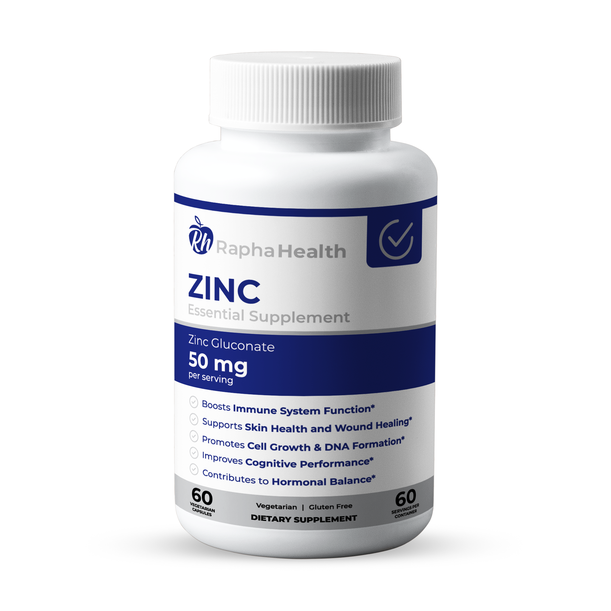 Zinc 50mg 120 Cápsulas Vegetarianas - Rapha Health