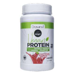 Proteína Vegana Frambuesa y Nata 600 g Sport Live Drasanvi