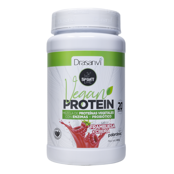 Proteína Vegana Frambuesa y Nata 600 g Sport Live