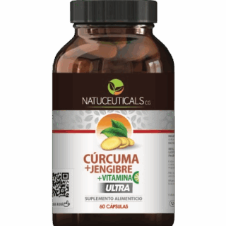 Cúrcuma +Jengibre + Vitamina C 60 cápsulas. Natuceuticals