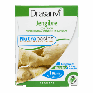 Jengibre con calcio 30 Cápsulas. Drasanvi