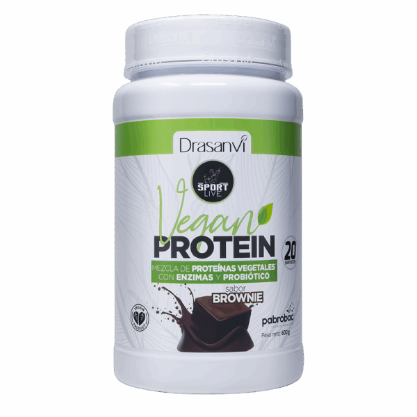 Proteína Vegana Brownie 600 g Sport Live. Drasanvi