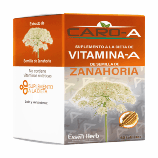 CARO-A® 60 Tabletas – Vitamina A Natural de Semilla de Zanahoria